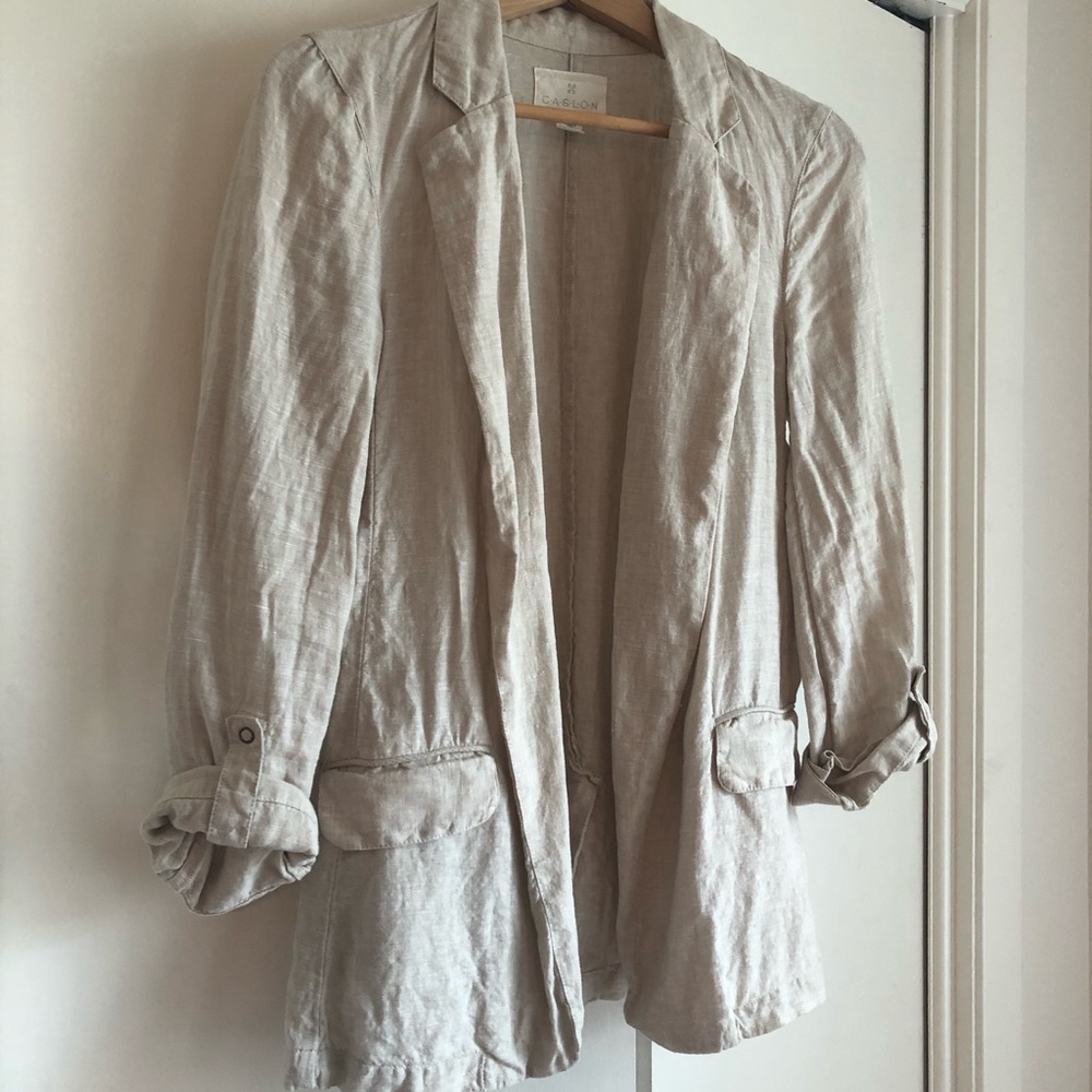 Linen oat/flax blazer